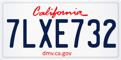 CA license plate 7LXE732