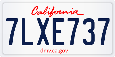 CA license plate 7LXE737