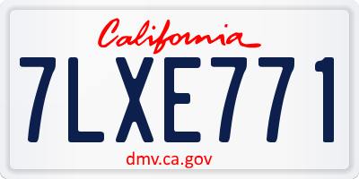 CA license plate 7LXE771