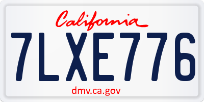 CA license plate 7LXE776