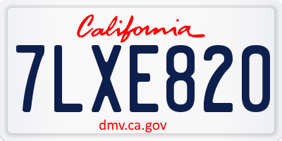 CA license plate 7LXE820