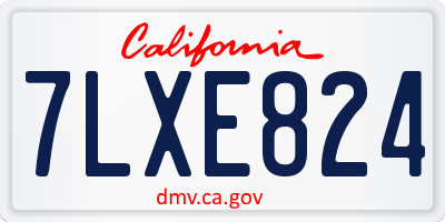 CA license plate 7LXE824