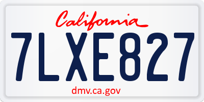 CA license plate 7LXE827