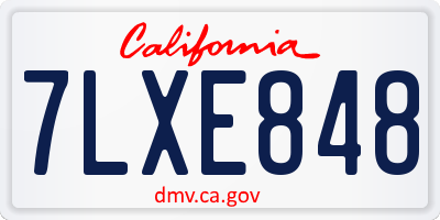 CA license plate 7LXE848
