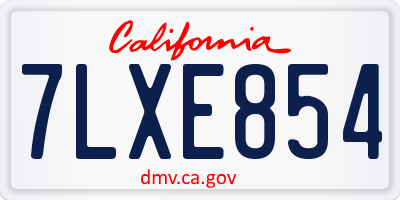 CA license plate 7LXE854