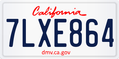 CA license plate 7LXE864