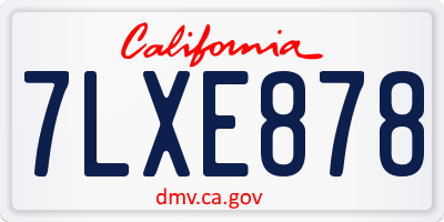 CA license plate 7LXE878