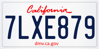 CA license plate 7LXE879