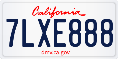 CA license plate 7LXE888