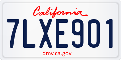 CA license plate 7LXE901