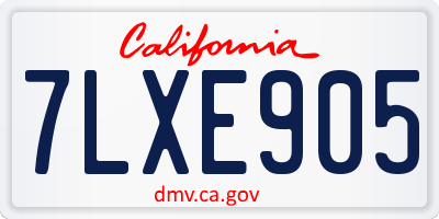CA license plate 7LXE905