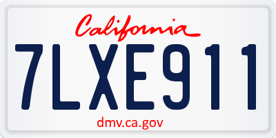 CA license plate 7LXE911