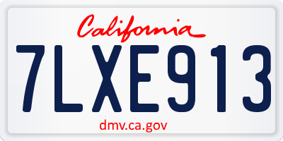 CA license plate 7LXE913