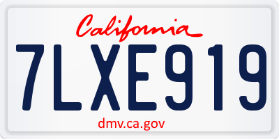 CA license plate 7LXE919