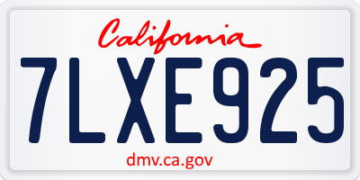 CA license plate 7LXE925