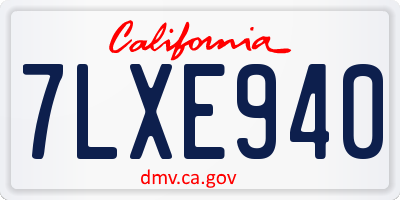 CA license plate 7LXE940