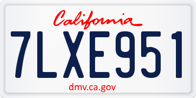 CA license plate 7LXE951