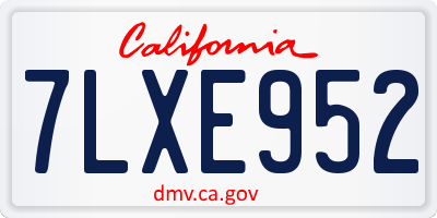 CA license plate 7LXE952