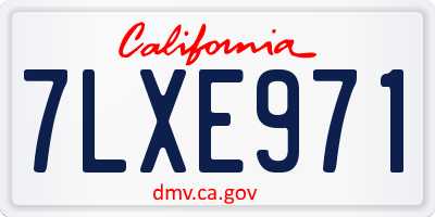 CA license plate 7LXE971