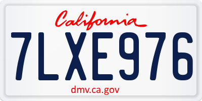CA license plate 7LXE976