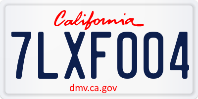CA license plate 7LXF004