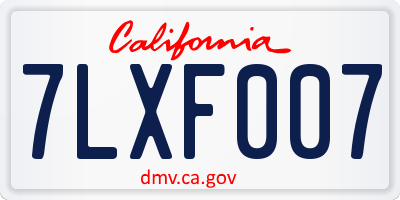CA license plate 7LXF007