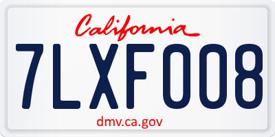 CA license plate 7LXF008