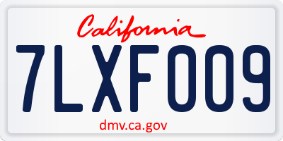 CA license plate 7LXF009