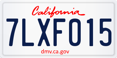 CA license plate 7LXF015