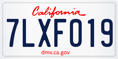 CA license plate 7LXF019