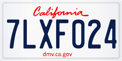 CA license plate 7LXF024
