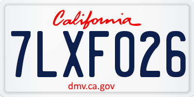 CA license plate 7LXF026