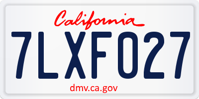 CA license plate 7LXF027