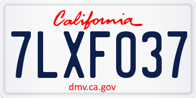 CA license plate 7LXF037