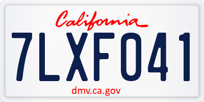 CA license plate 7LXF041
