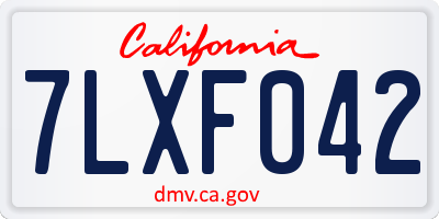 CA license plate 7LXF042