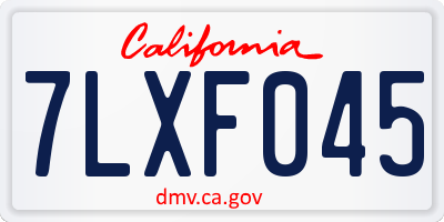 CA license plate 7LXF045