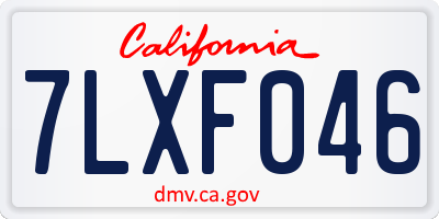 CA license plate 7LXF046