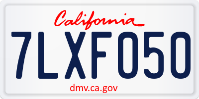 CA license plate 7LXF050