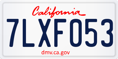CA license plate 7LXF053