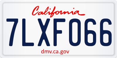 CA license plate 7LXF066