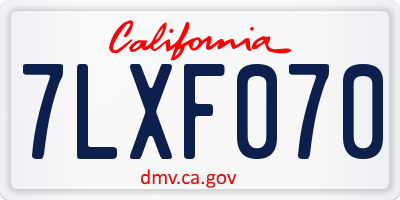 CA license plate 7LXF070