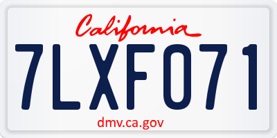 CA license plate 7LXF071