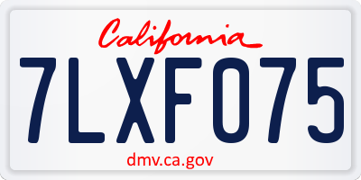 CA license plate 7LXF075