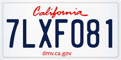 CA license plate 7LXF081