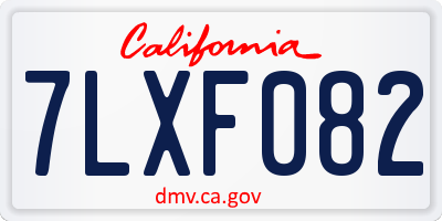CA license plate 7LXF082