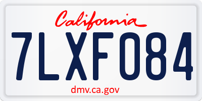 CA license plate 7LXF084