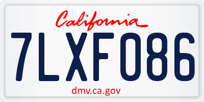 CA license plate 7LXF086