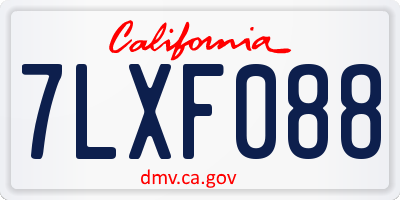 CA license plate 7LXF088