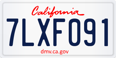 CA license plate 7LXF091